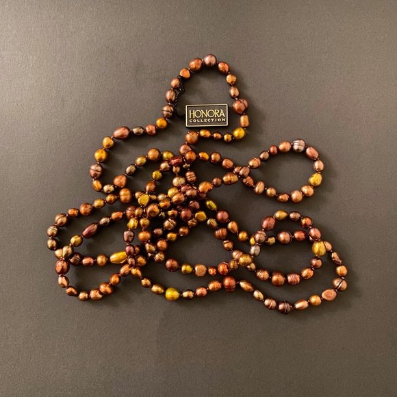 36" Honora Rich Brown Cultured Pearl Necklace, NWT - Picture 6 of 11